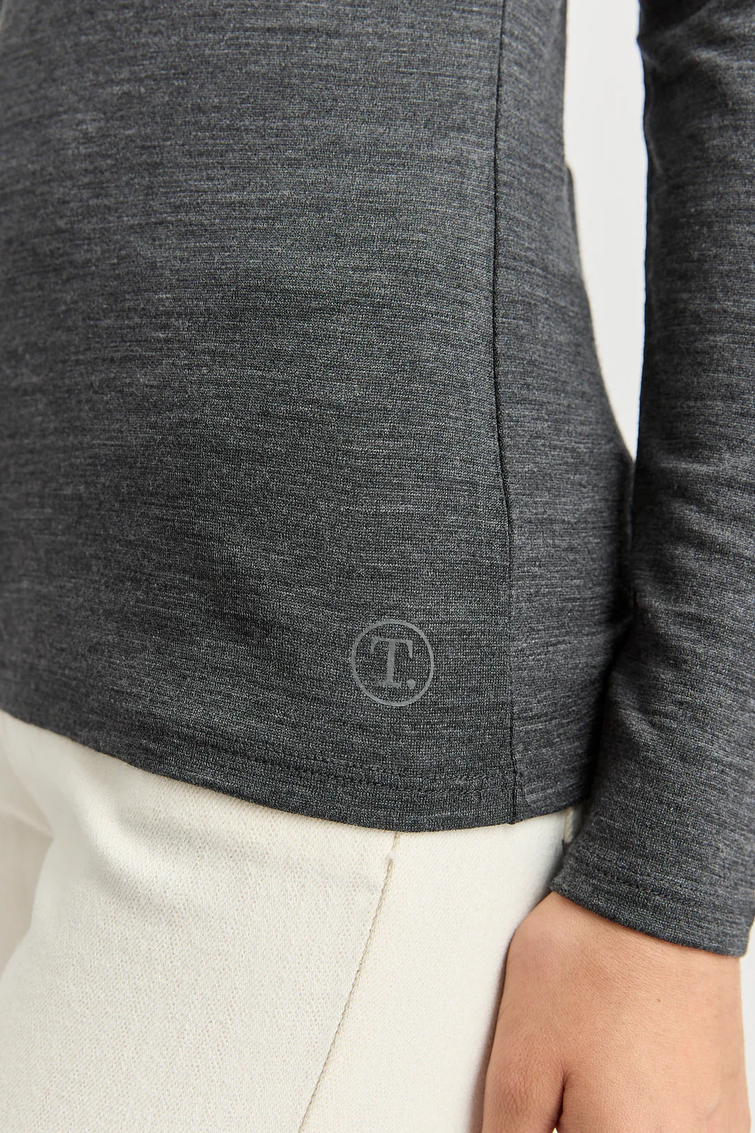 Crew merino top - Charcoal