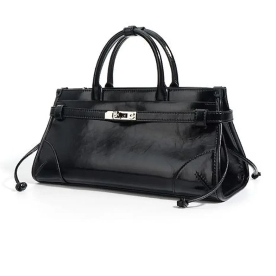 Oxford Cowhide Bag- Black