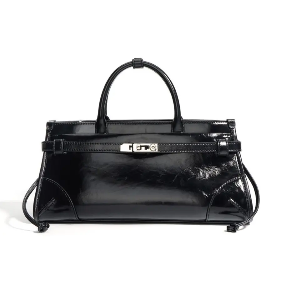 Oxford Cowhide Bag- Black