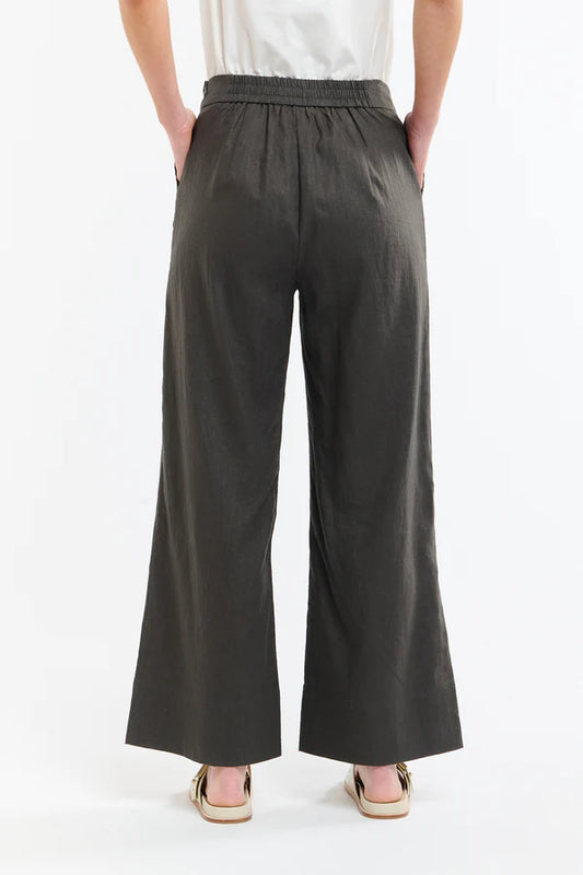 PARADISE LINEN PANT - Black