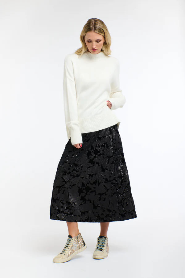 SEQUINS SKIRT BLACK