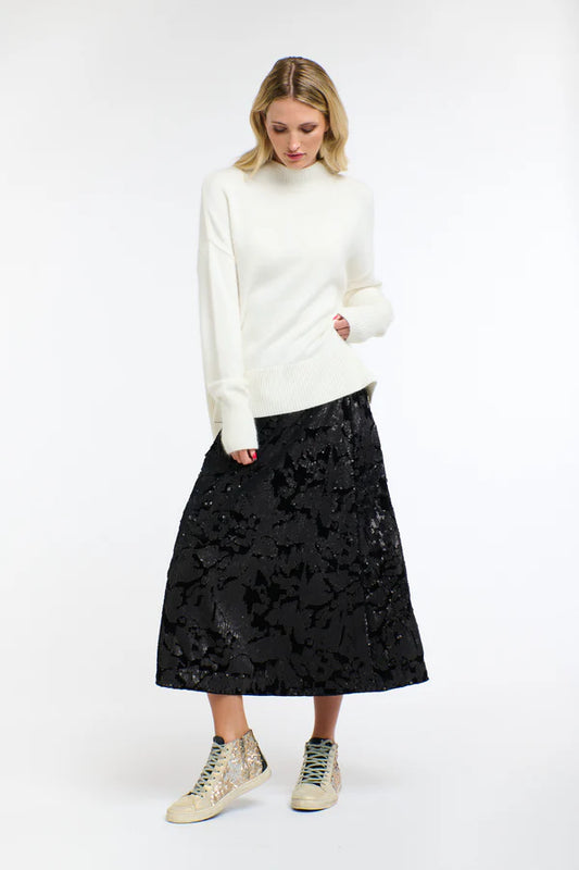 SEQUINS SKIRT BLACK