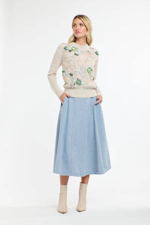 LOLA SEQUIN KNIT NATURAL