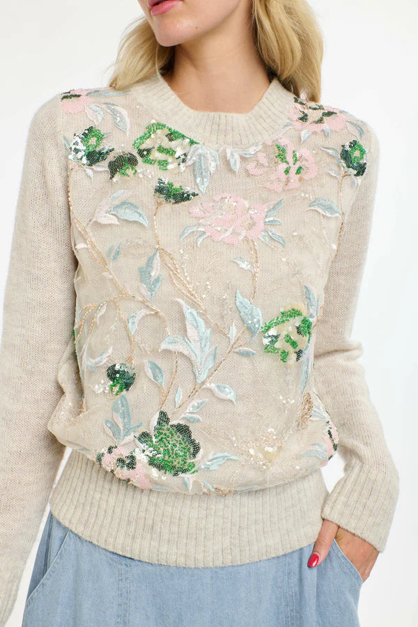 LOLA SEQUIN KNIT NATURAL