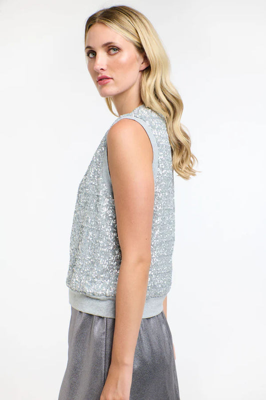 SEQUINS TANK SILVER