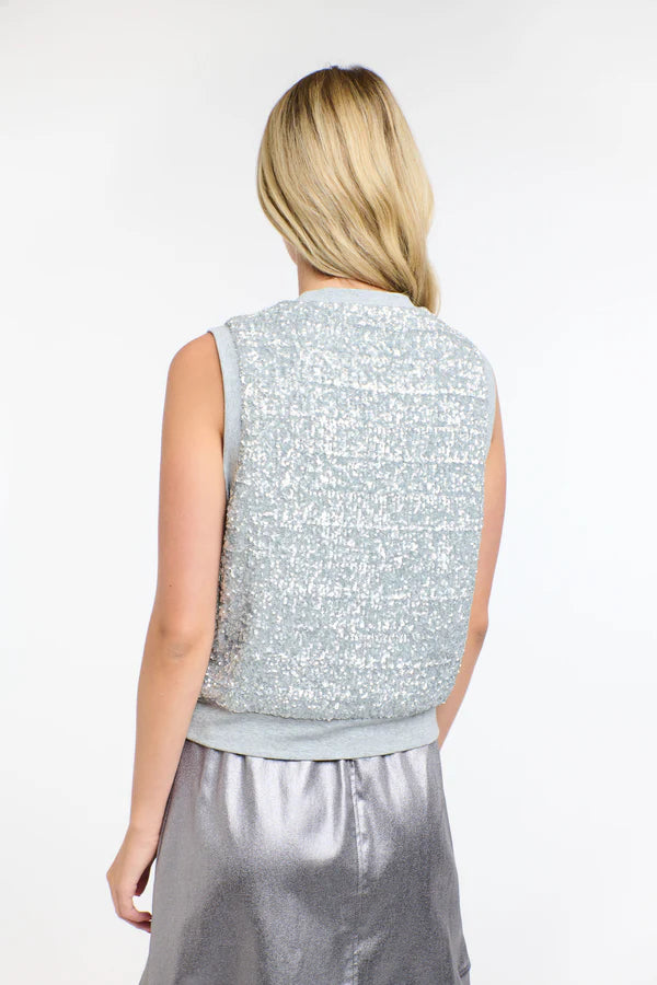 SEQUINS TANK SILVER
