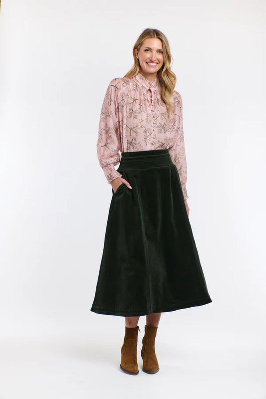 DAKOTA CORD SKIRT - Hunter Green