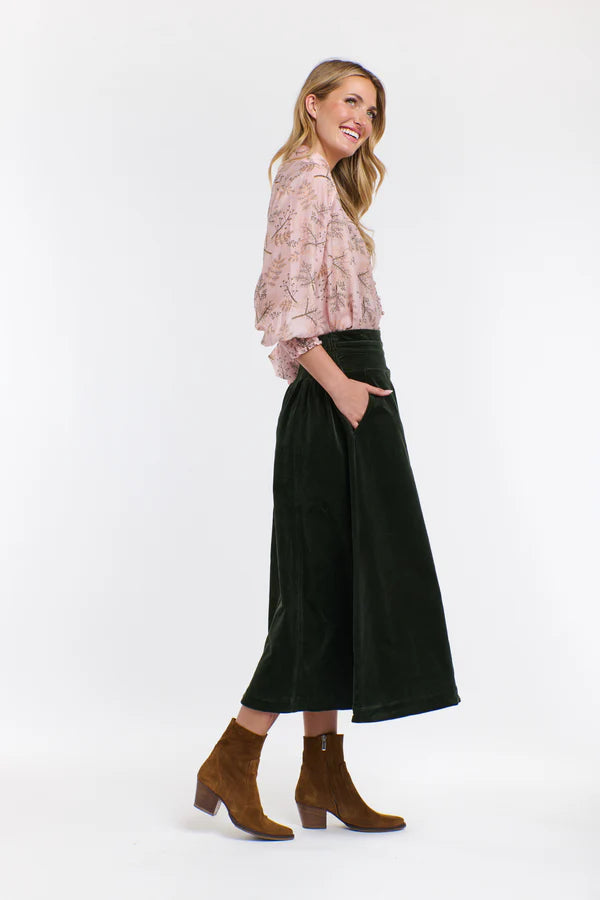 DAKOTA CORD SKIRT - Hunter Green