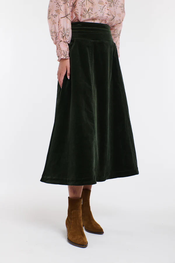 DAKOTA CORD SKIRT - Hunter Green