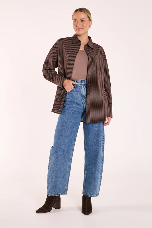 Emily Shirt - Chocolate Stripe