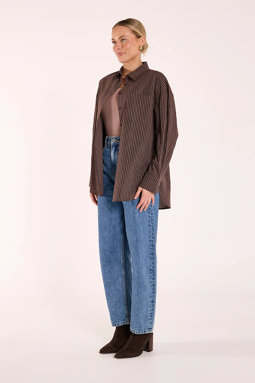 Emily Shirt - Chocolate Stripe
