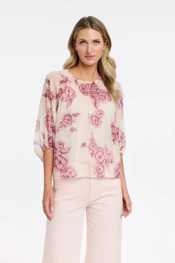 HAYLEY PINK FLORAL FLORAL TOP