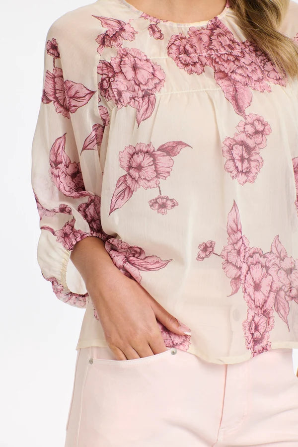HAYLEY PINK FLORAL FLORAL TOP
