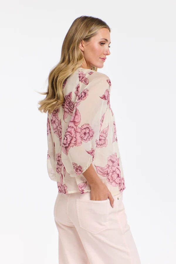 HAYLEY PINK FLORAL FLORAL TOP