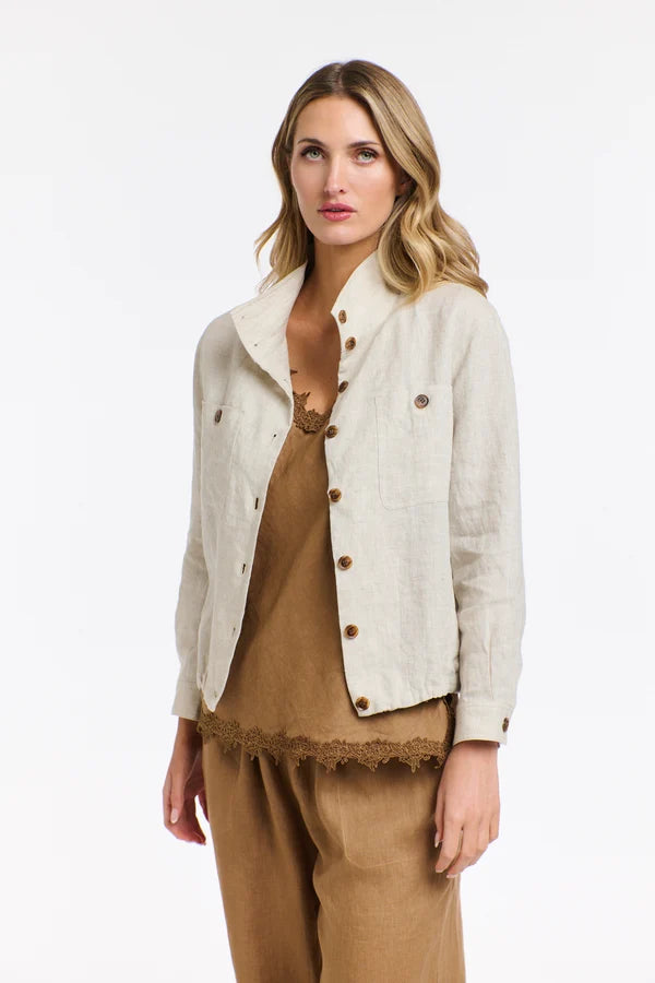 ROWAN NATURAL LINEN BOMBER JACKET