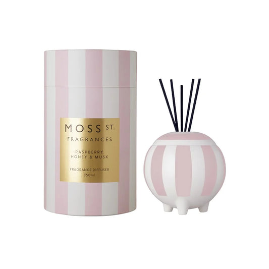 MOSS ST. Ceramic Large Diffuser 350ml  Raspberry Honey & Musk