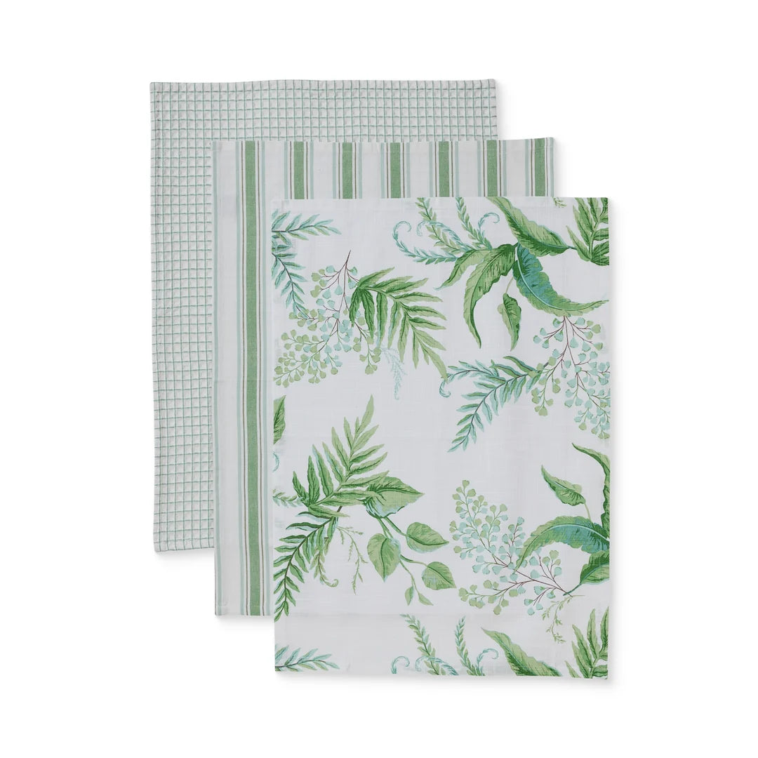 FERN BLUE/GREEN TEATOWEL PACK 3