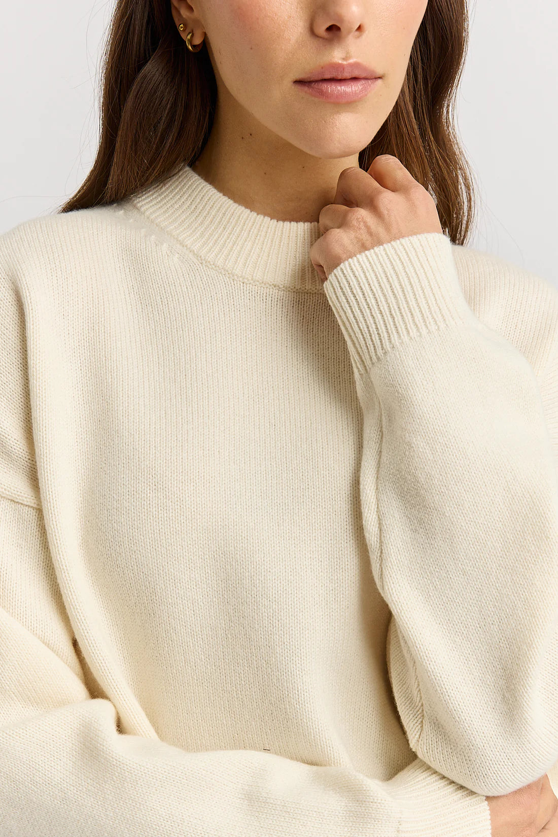 Drop shoulder crew - Ivory