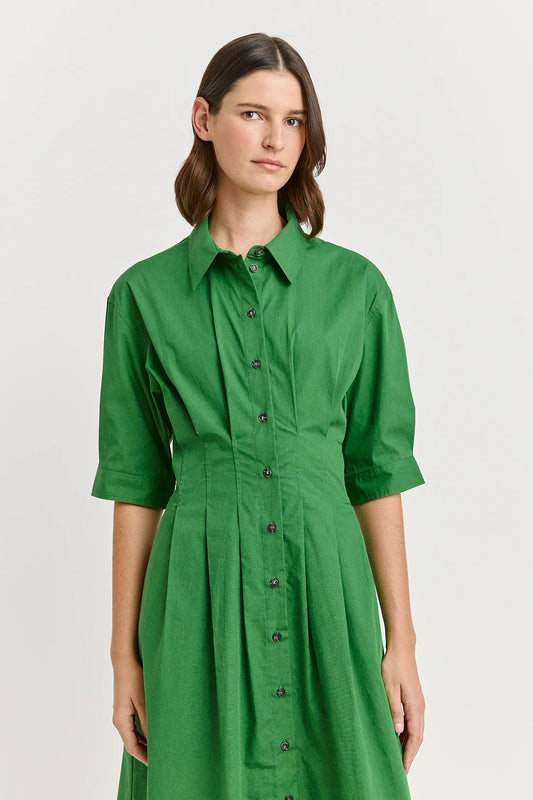 Fitted Waist Dress - Spring Green