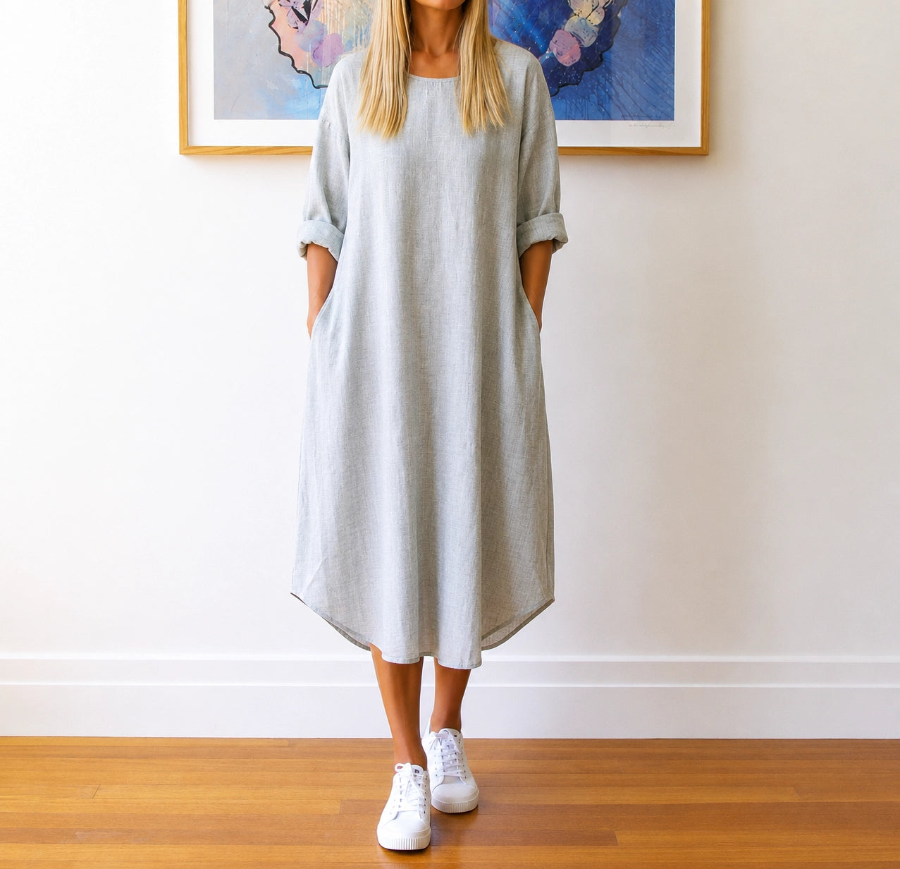 Willow -  Sage and White Dress