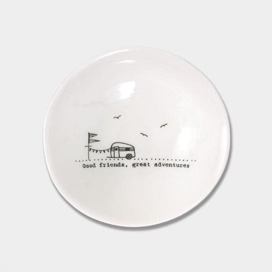 Wobbly Porcelain Bowl medium - good friends, great adventures