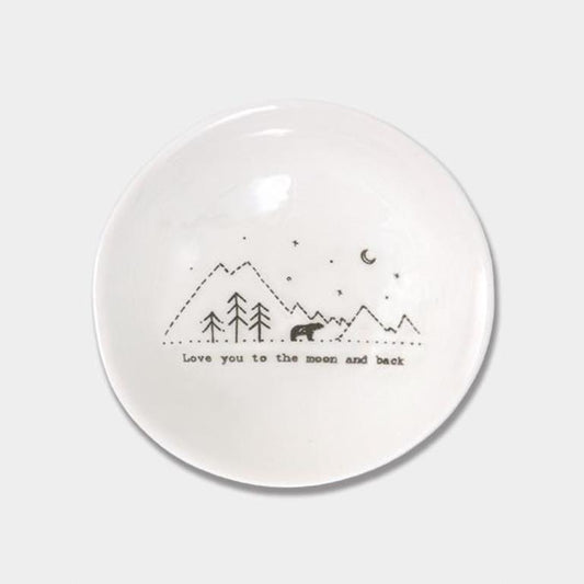 Wobbly Porcelain bowl - Love you to the moon and back