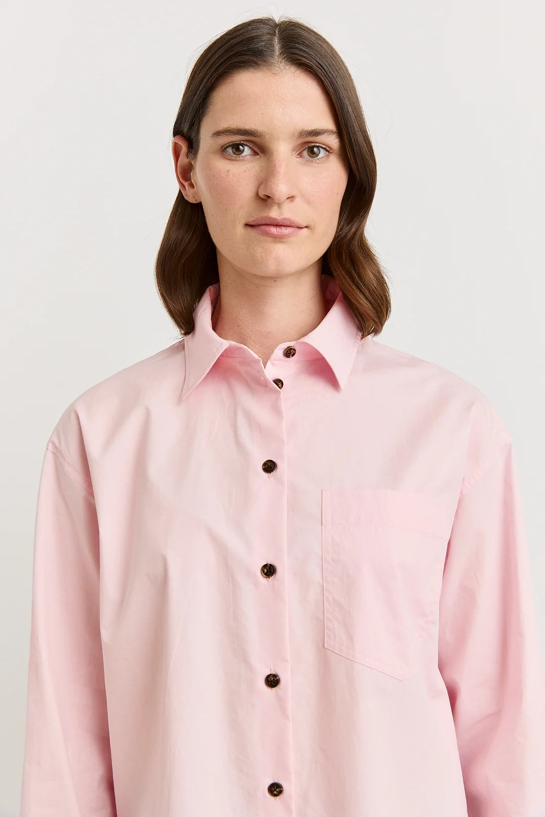 Relaxed cotton shirt - Pale pink