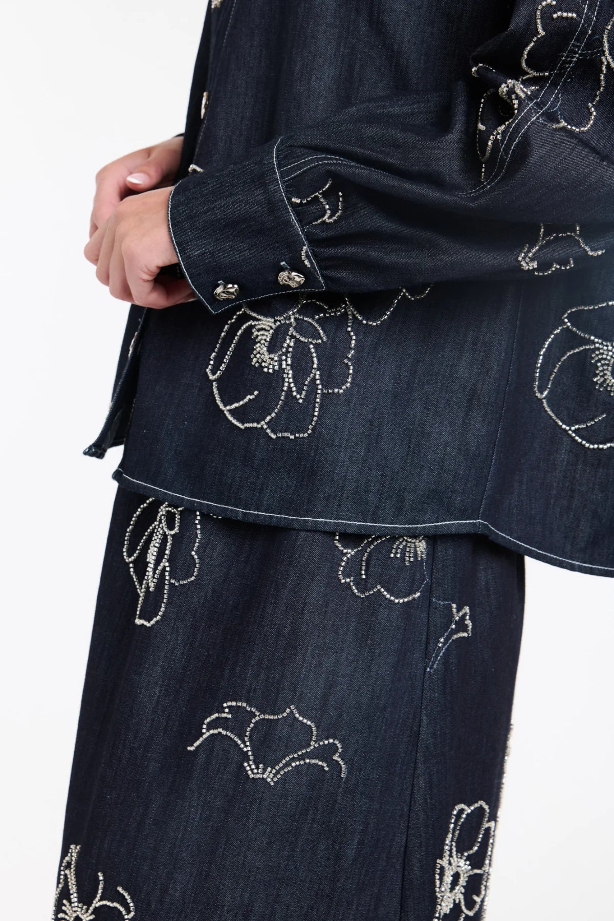 Estelle Sequins Denim Blouse