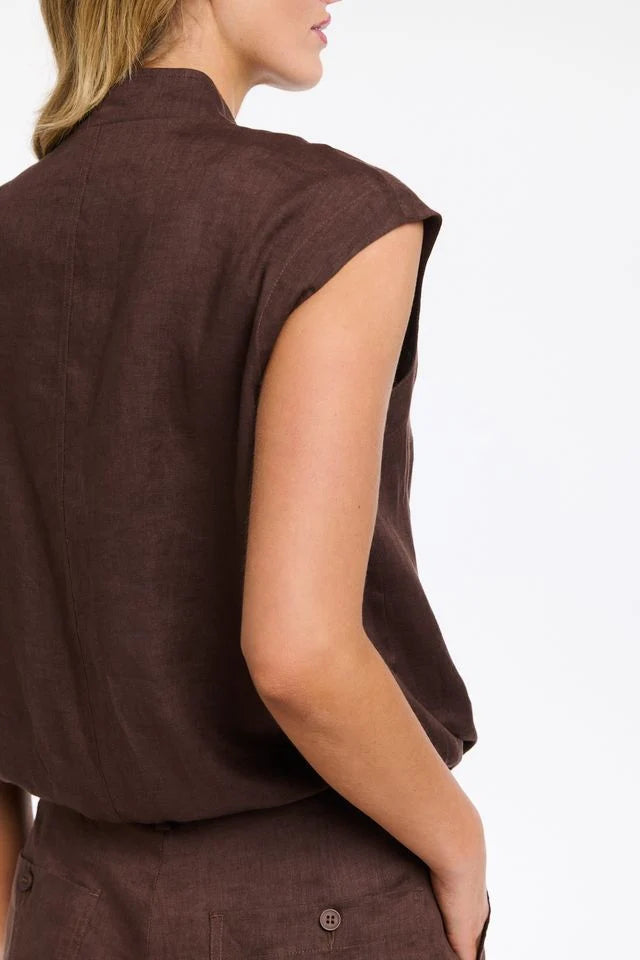 MARA LINEN ZIP TOP