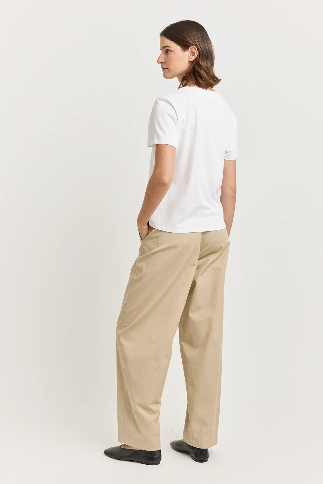 V-neck tee organic cotton - White