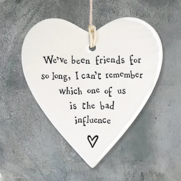 Porcelain Hanging Heart - Bad Influence