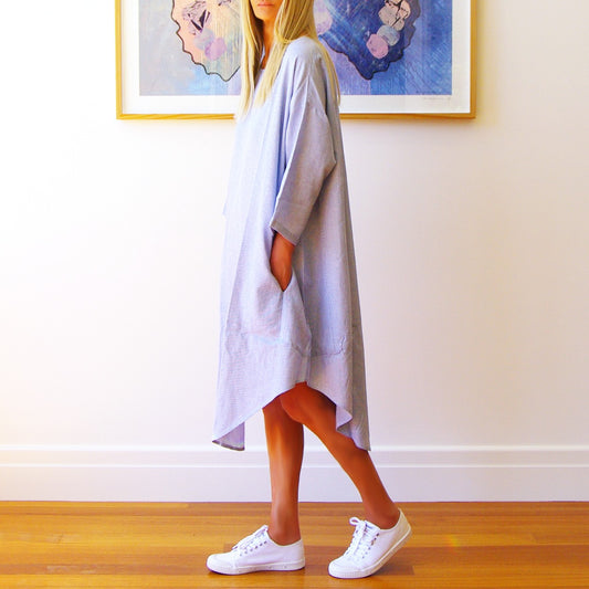 Willow -  Blue and White Dress