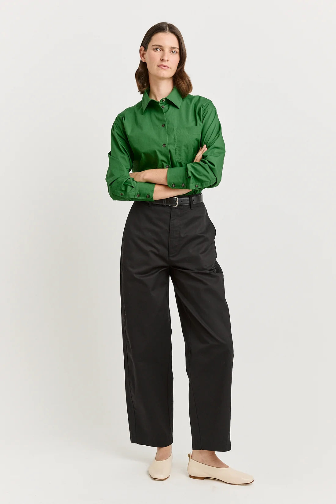 Relaxed cotton shirt - Spring green