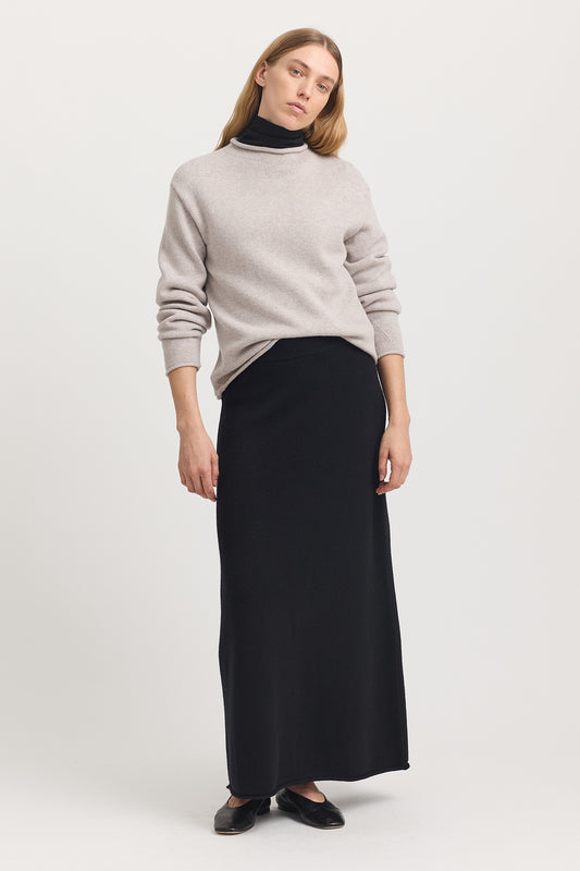 Relaxed fit jumper merino lambswool - Light Oat