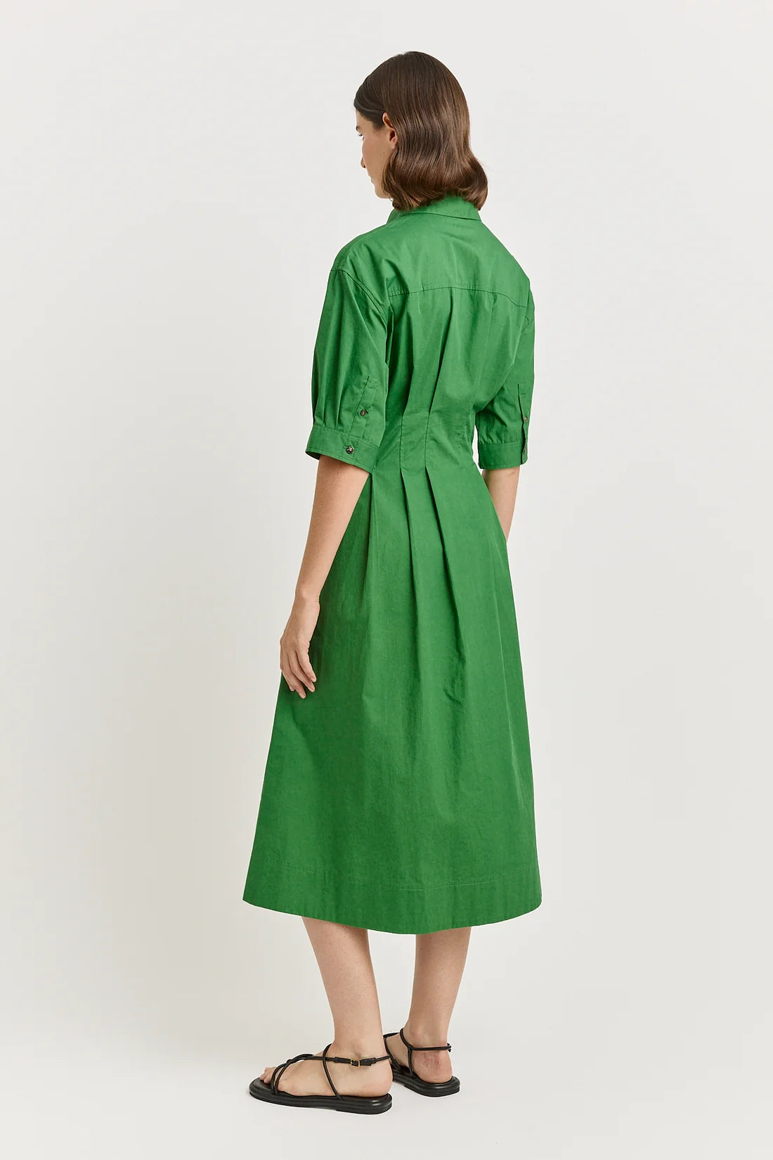 Fitted Waist Dress - Spring Green