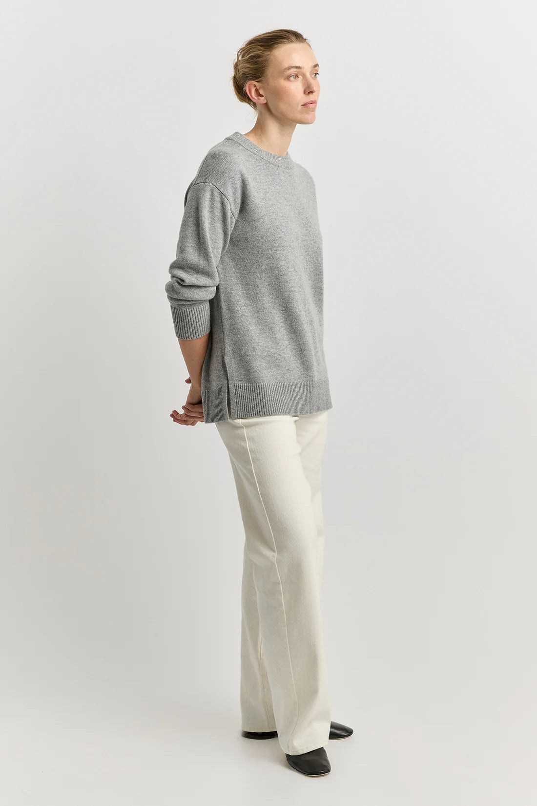 Relaxed longline crew - Light Ash