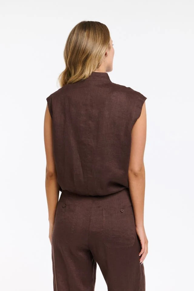 MARA LINEN ZIP TOP