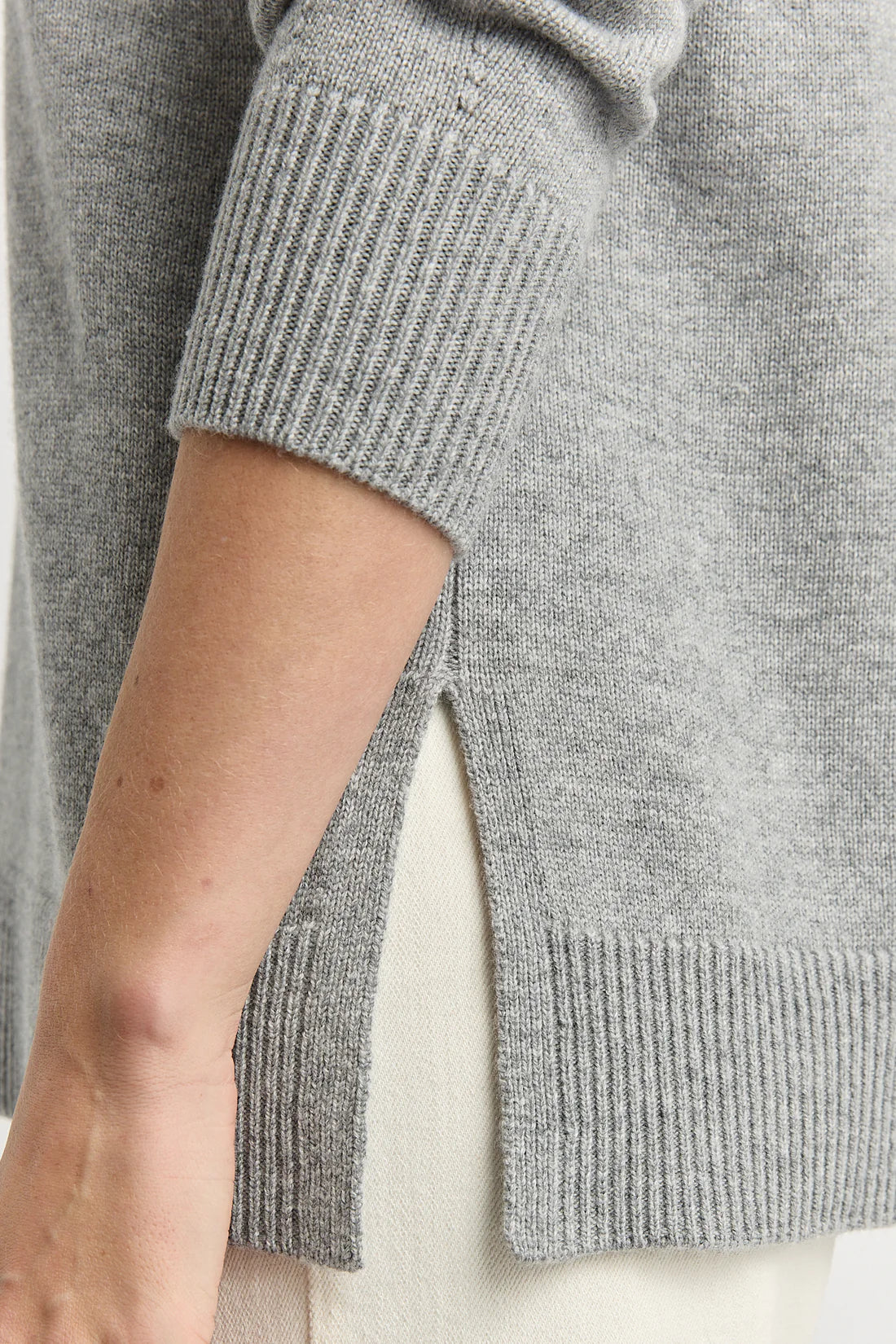 Relaxed longline crew - Light Ash
