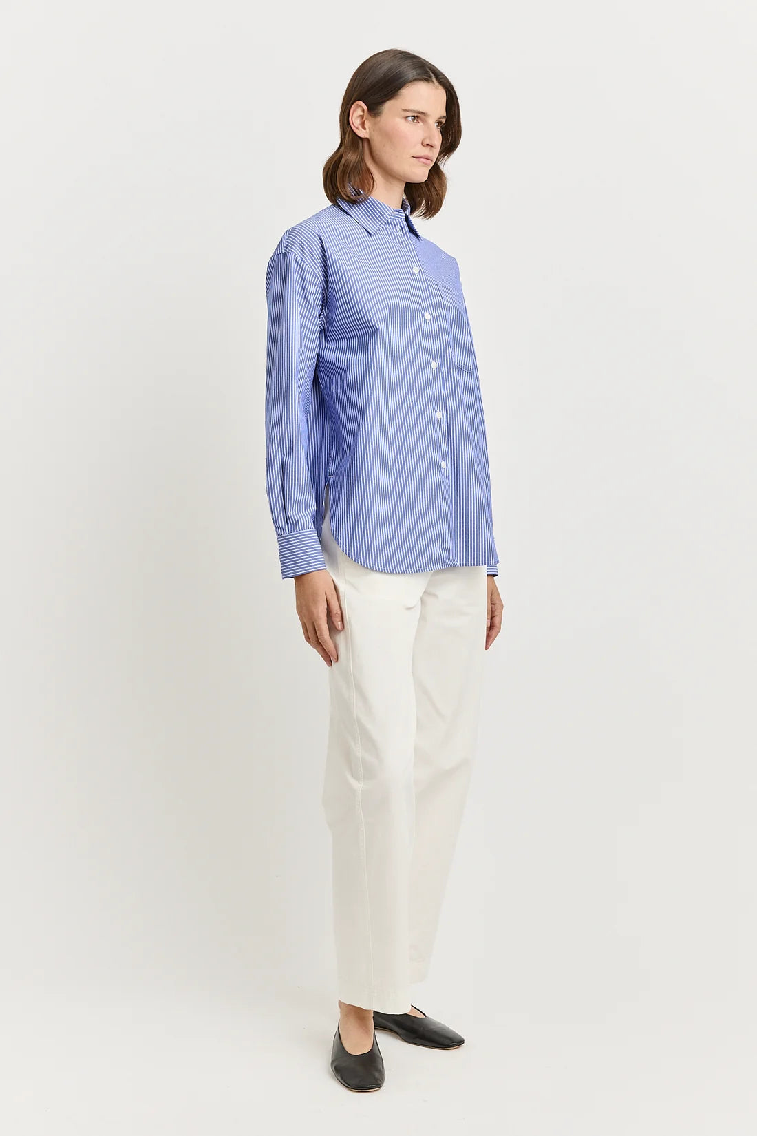 Relaxed cotton shirt - Blue stripe