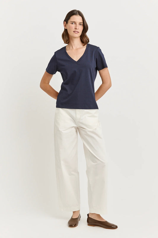 V-neck tee organic cotton - Navy