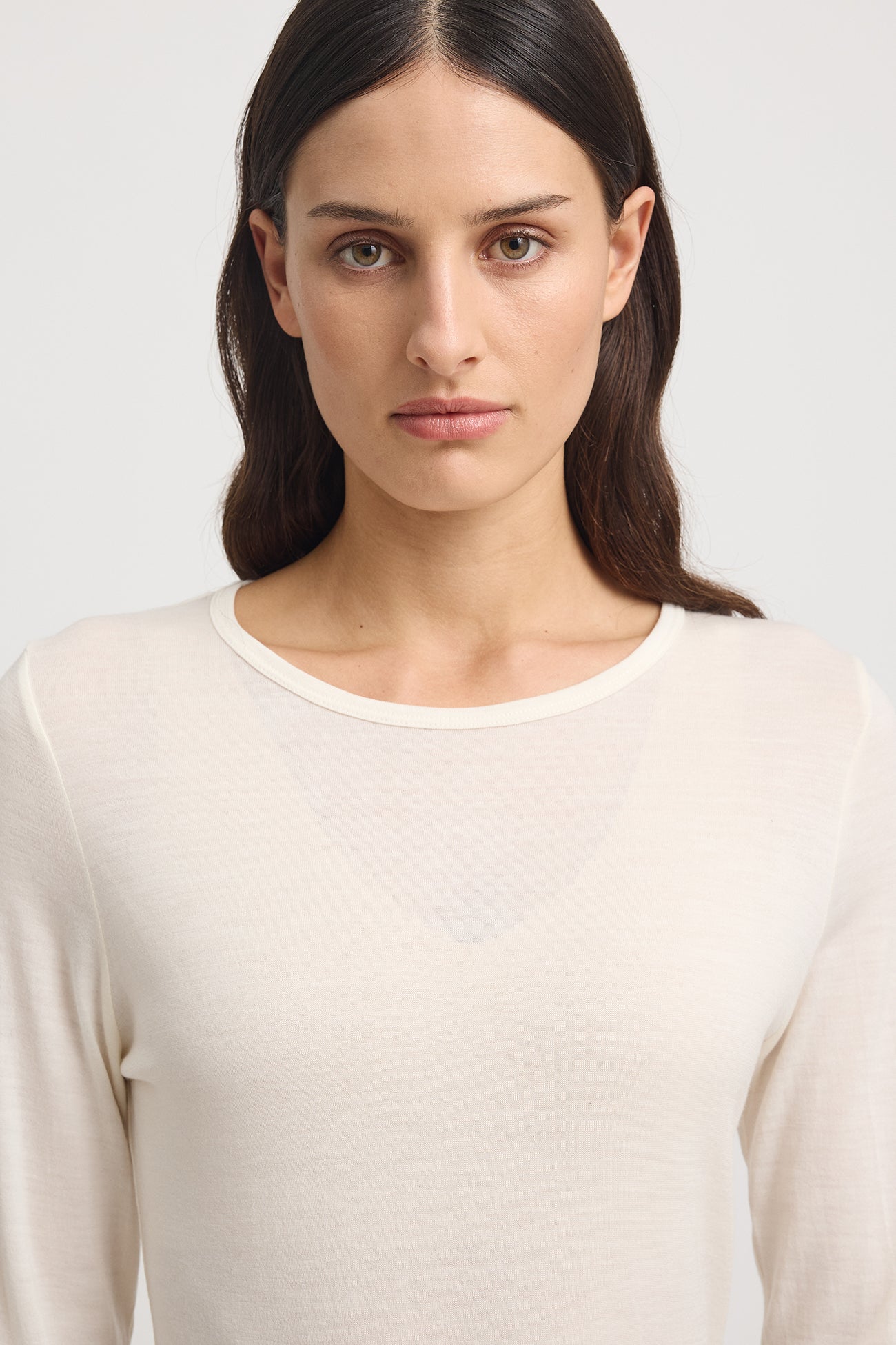 Crew merino top - Warm white