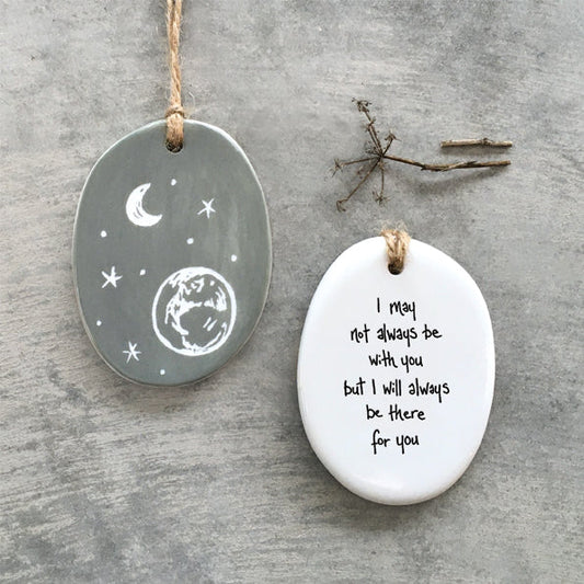 Oval Sgraffito Porcelain Hanger - always there