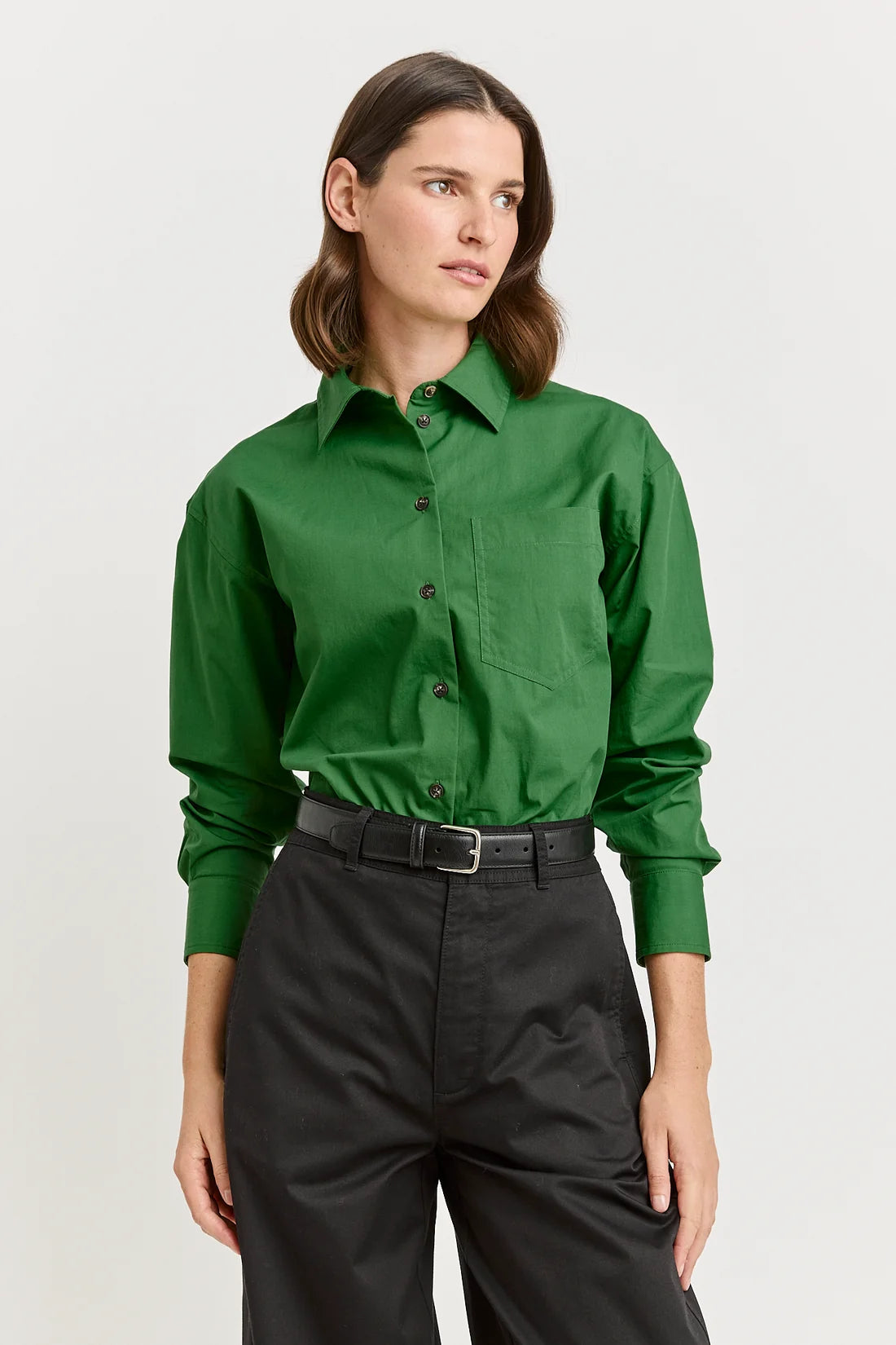 Relaxed cotton shirt - Spring green
