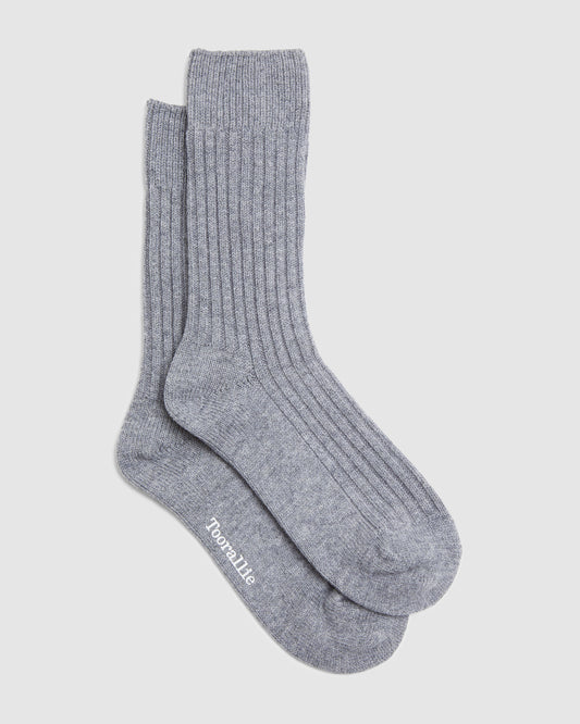 Ribbed merino socks - Grey SML/MED
