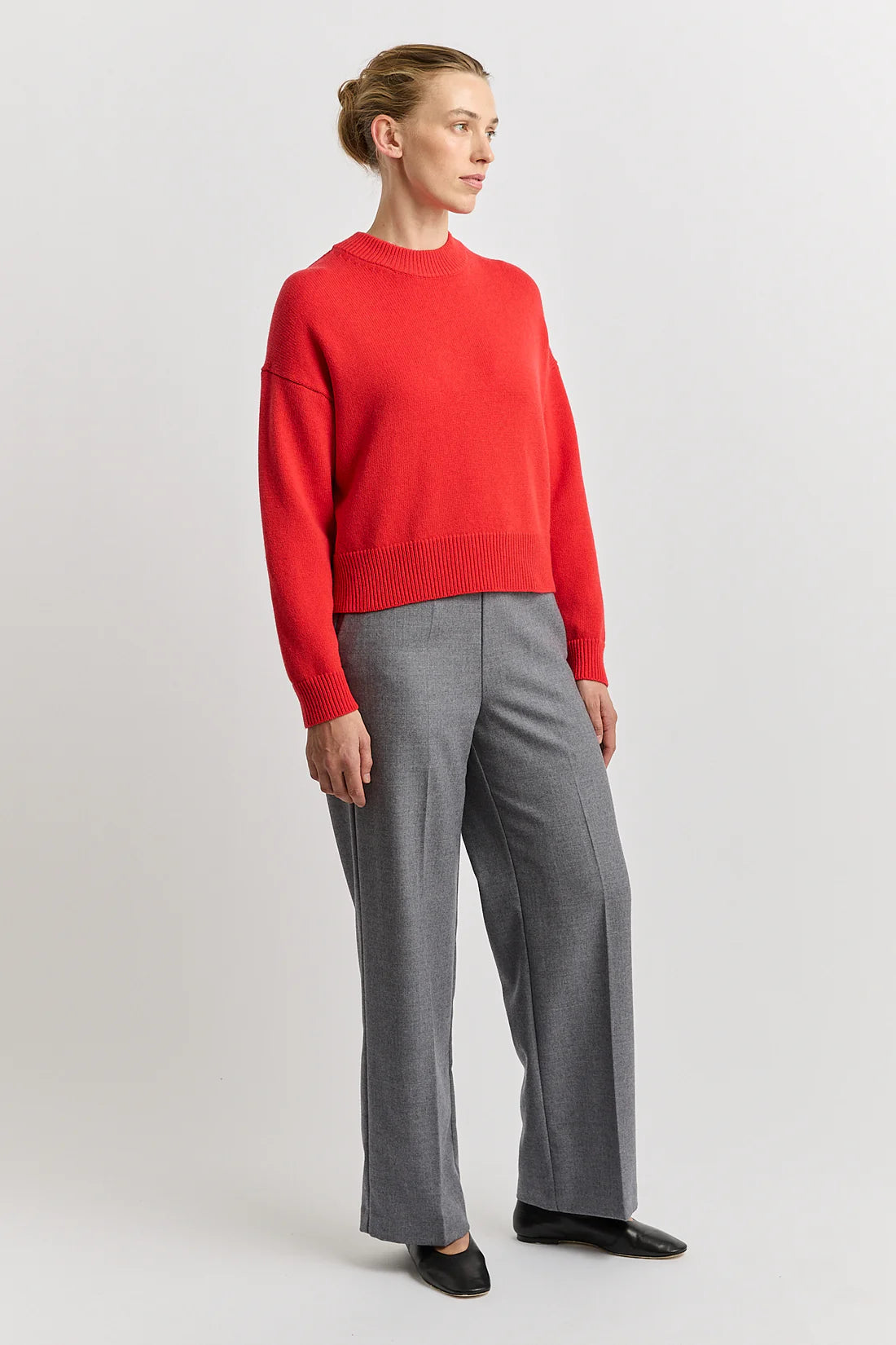 Drop shoulder crew - Poppy