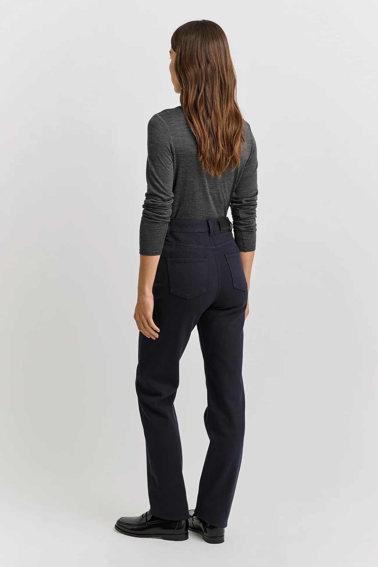 Turtle neck merino tee - Charcoal