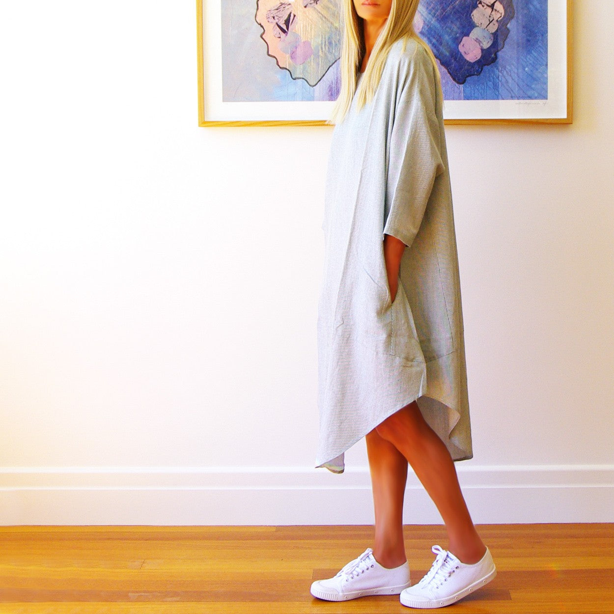 Willow -  Sage and White Dress