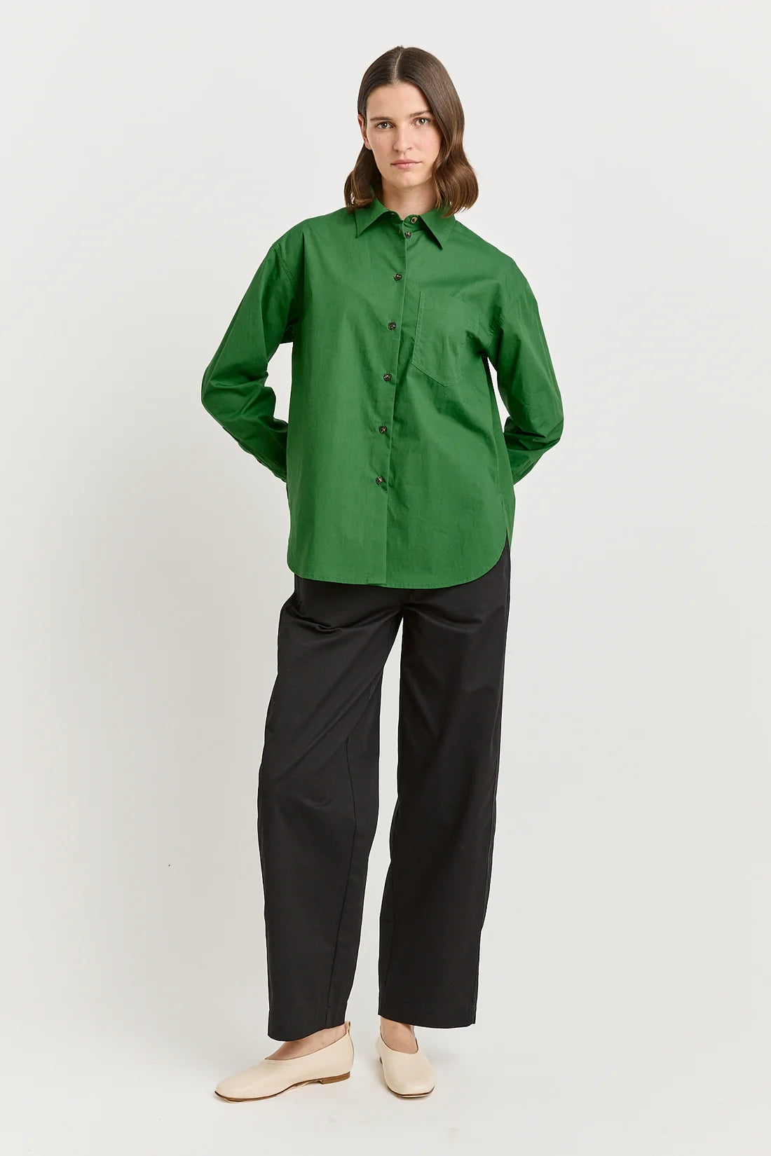 Relaxed cotton shirt - Spring green