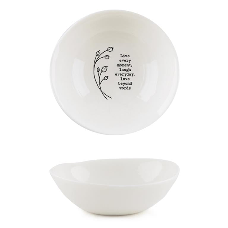Wobbly Porcelain Bowl - Live every moment