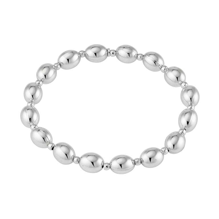 Emily - Sterling silver chunky elasticised ball bracelet